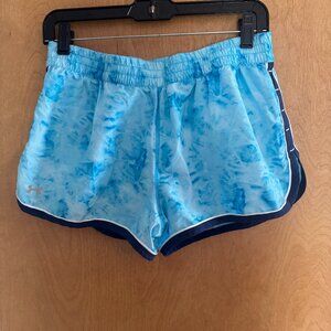 Under Armor Blue TieDye Running Shorts Size M